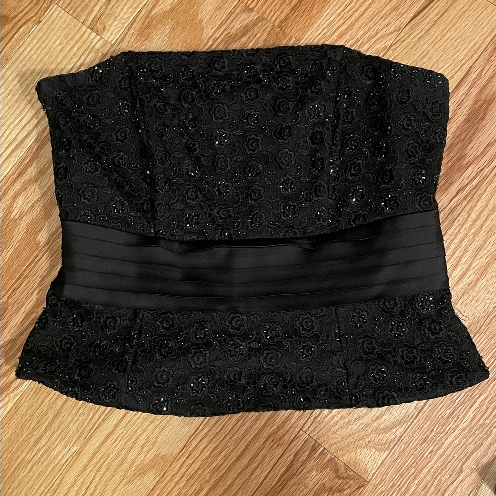 Elegant Black Strapless Top with Jacket